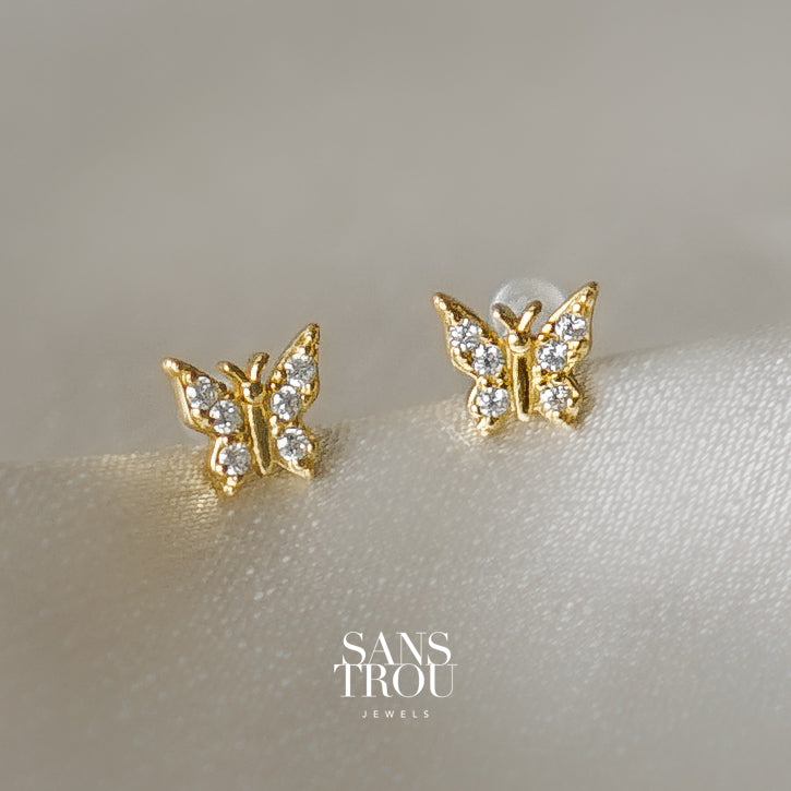 Bree Butterfly Clip-On Stud Earrings - Main Image