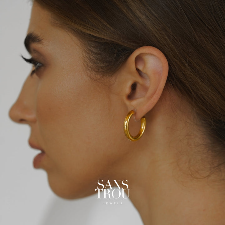 Alia Clip-On Hoop Earrings - Spring Clip