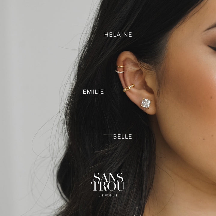 Belle Clip-On Stud Earrings - Spring Clip