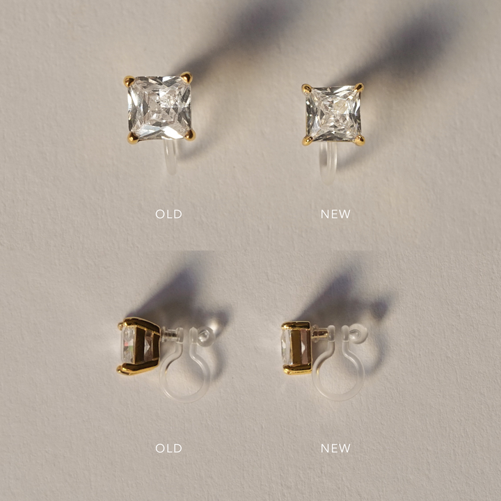 Belle Clip-On Stud Earrings - Silver - Classic Clip (L)