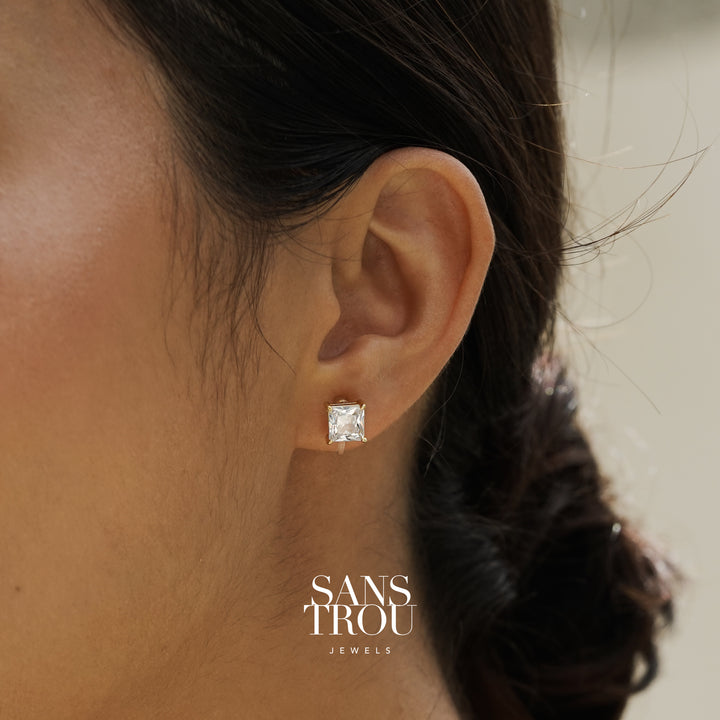 Belle Clip-On Stud Earrings - Spring Clip