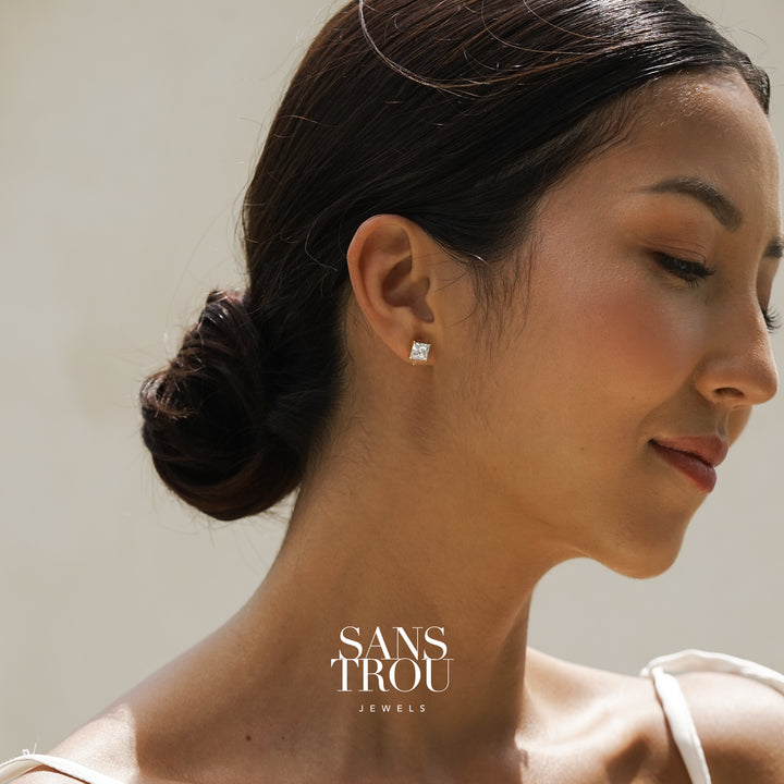 Belle Clip-On Stud Earrings - Spring Clip