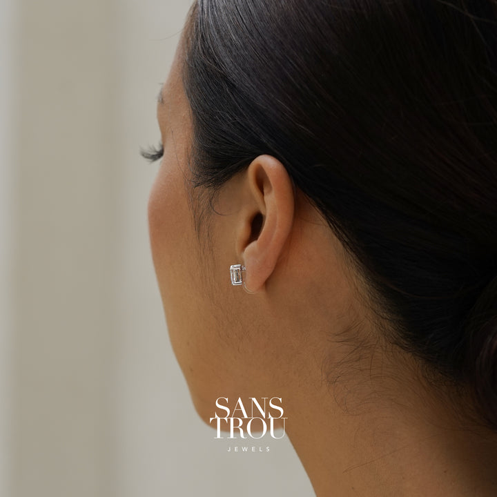 Belle Clip-On Stud Earrings - Silver - Classic Clip (L)