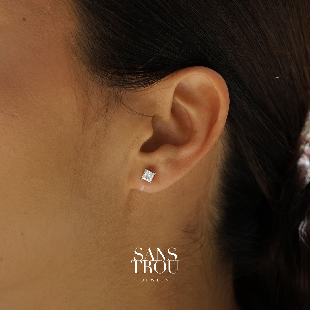 Belle Petite Clip-On Stud Earrings - Silver - Classic Clip (L)