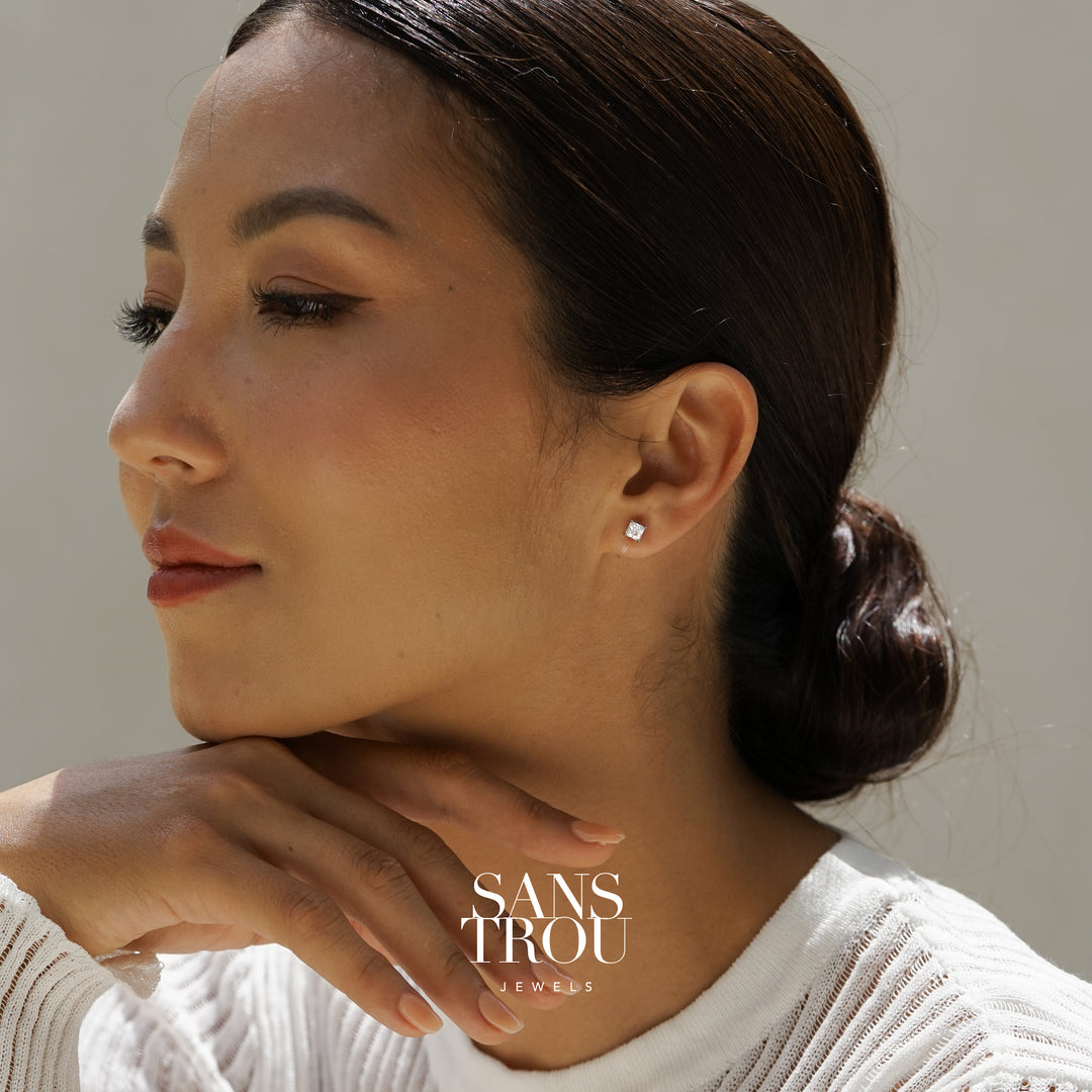 Belle Petite Clip-On Stud Earrings - Silver - Classic Clip (L)