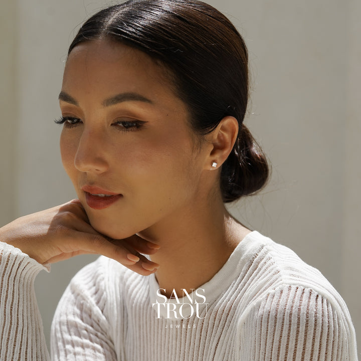 Belle Petite Clip-On Stud Earrings - Silver - Classic Clip (L)