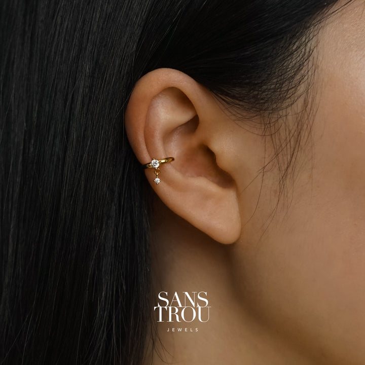 Bess Stone Drop Ear Cuff