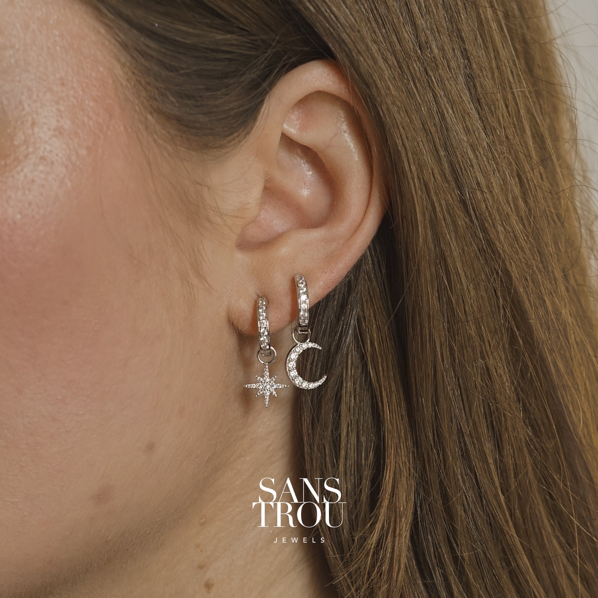 Florie Clip-On Huggie Earrings - Silver