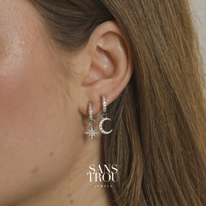 Florie Clip-On Huggie Earrings - Silver