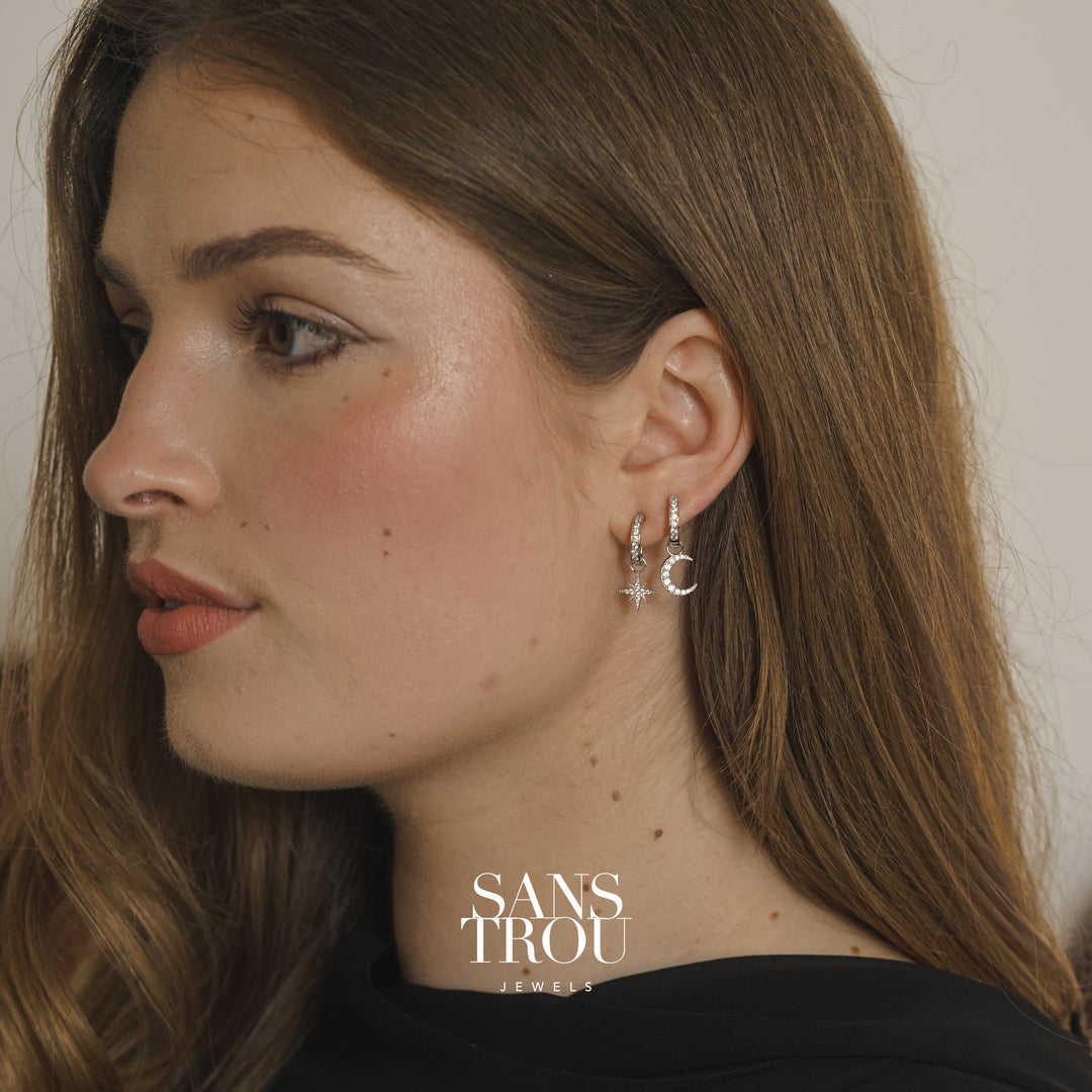 Florie Clip-On Huggie Earrings - Silver