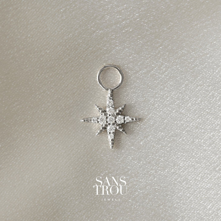 Celeste Star Hoop Charm - Silver - Single