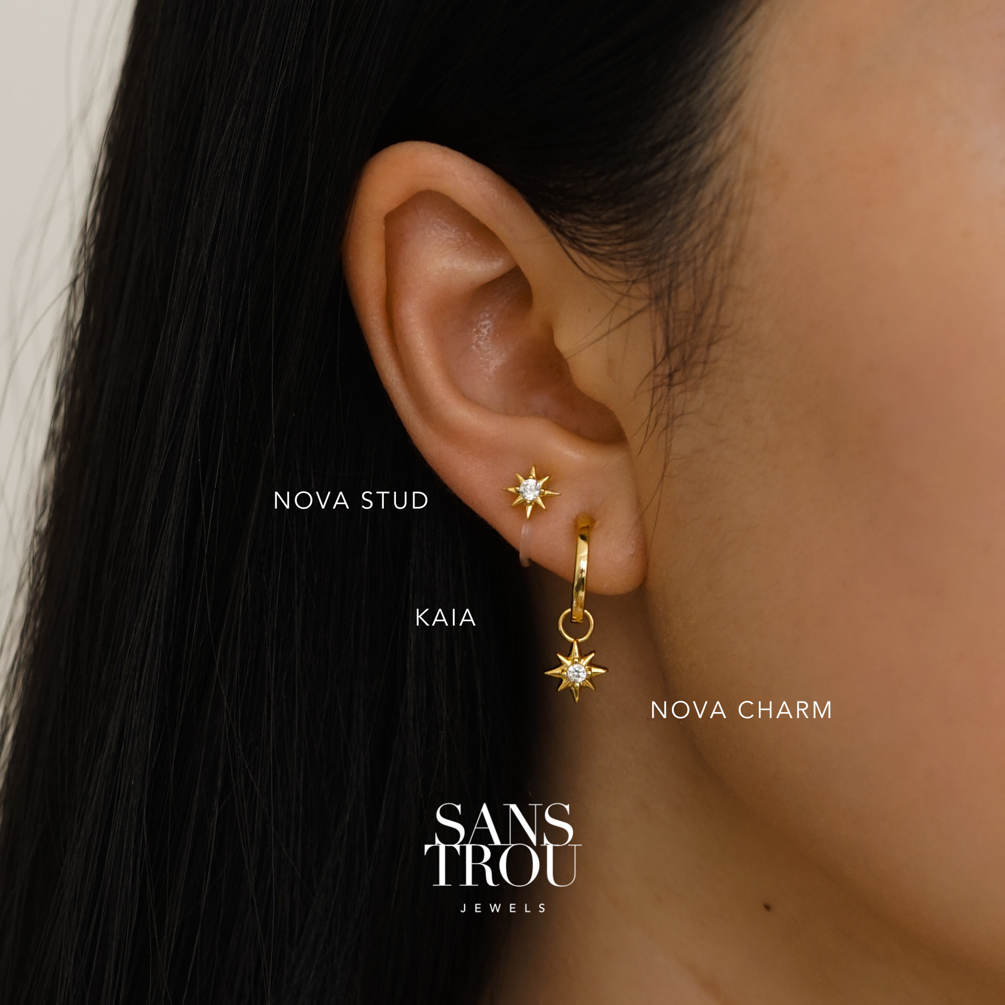 Nova Star Clip-On Stud Earrings