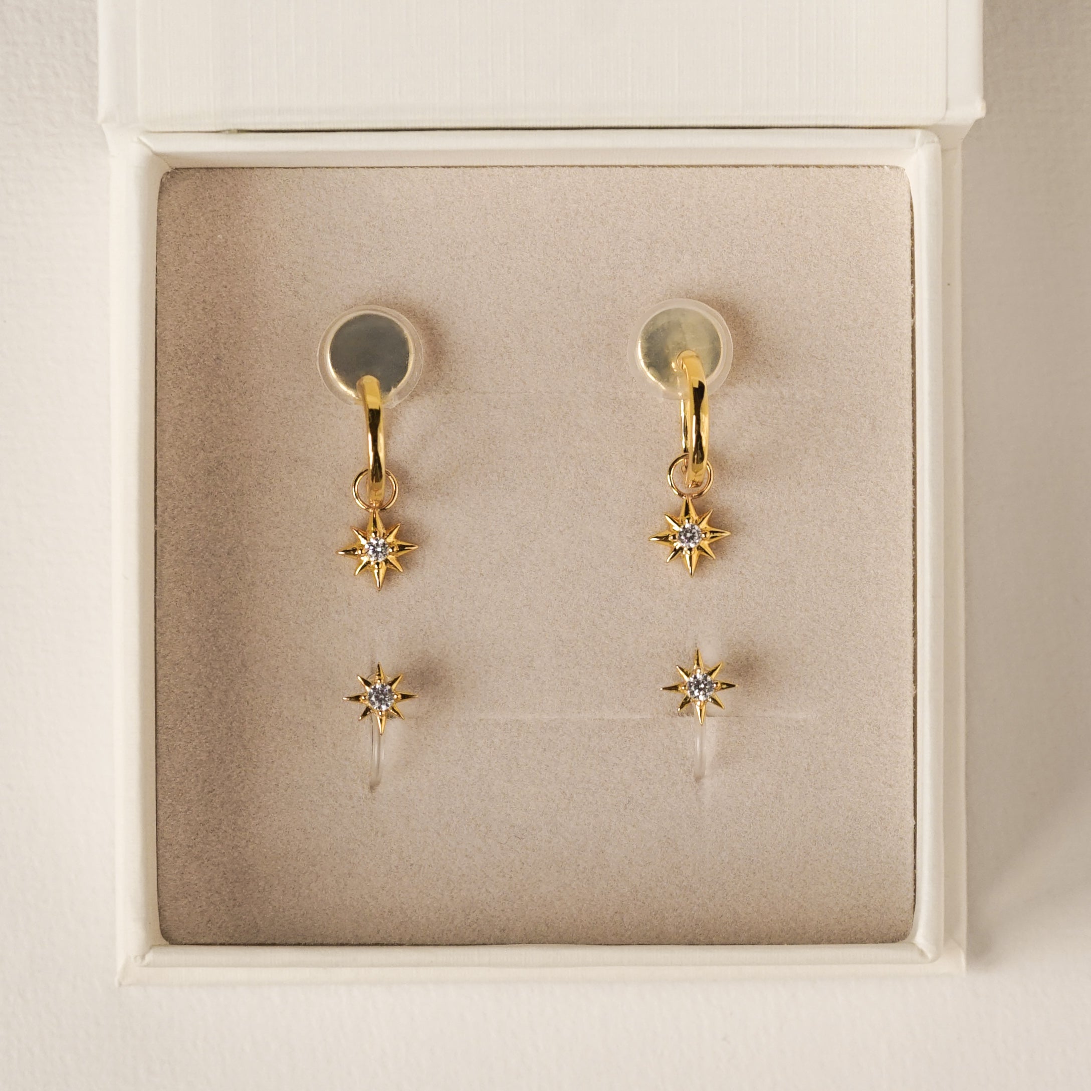 Star Clip-On Huggie & Stud Set
