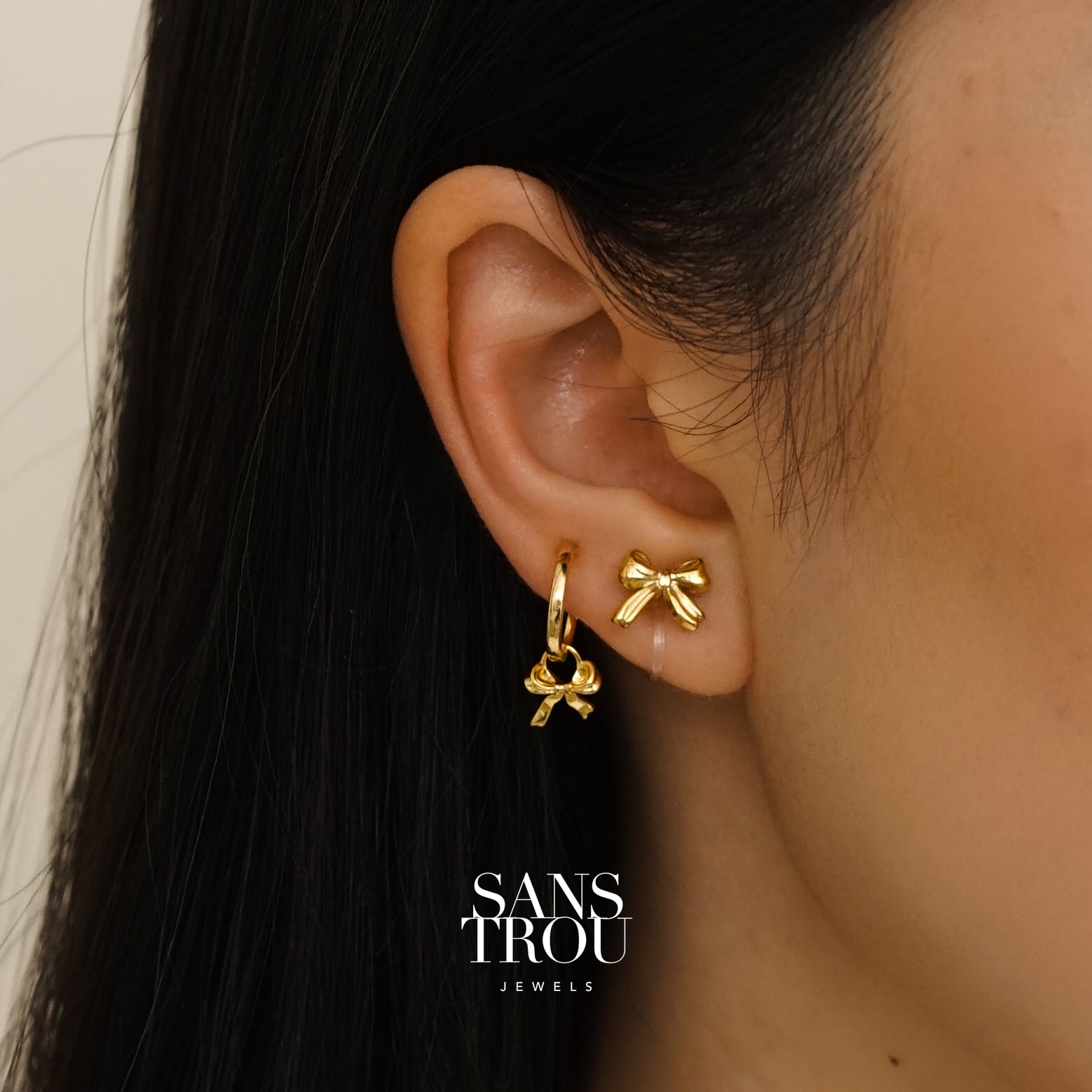 Bow Clip-On Huggie & Stud Set