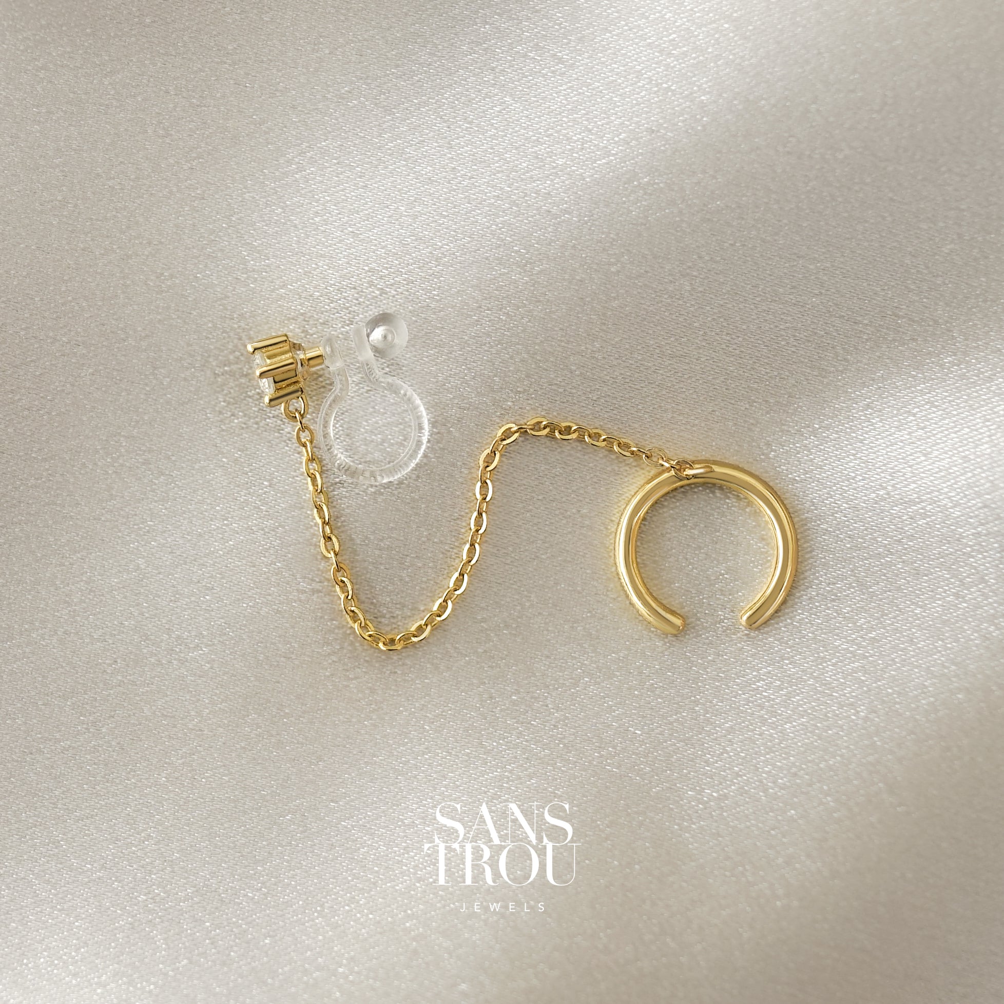 Codi Clip-On Cuff Earring with Chain