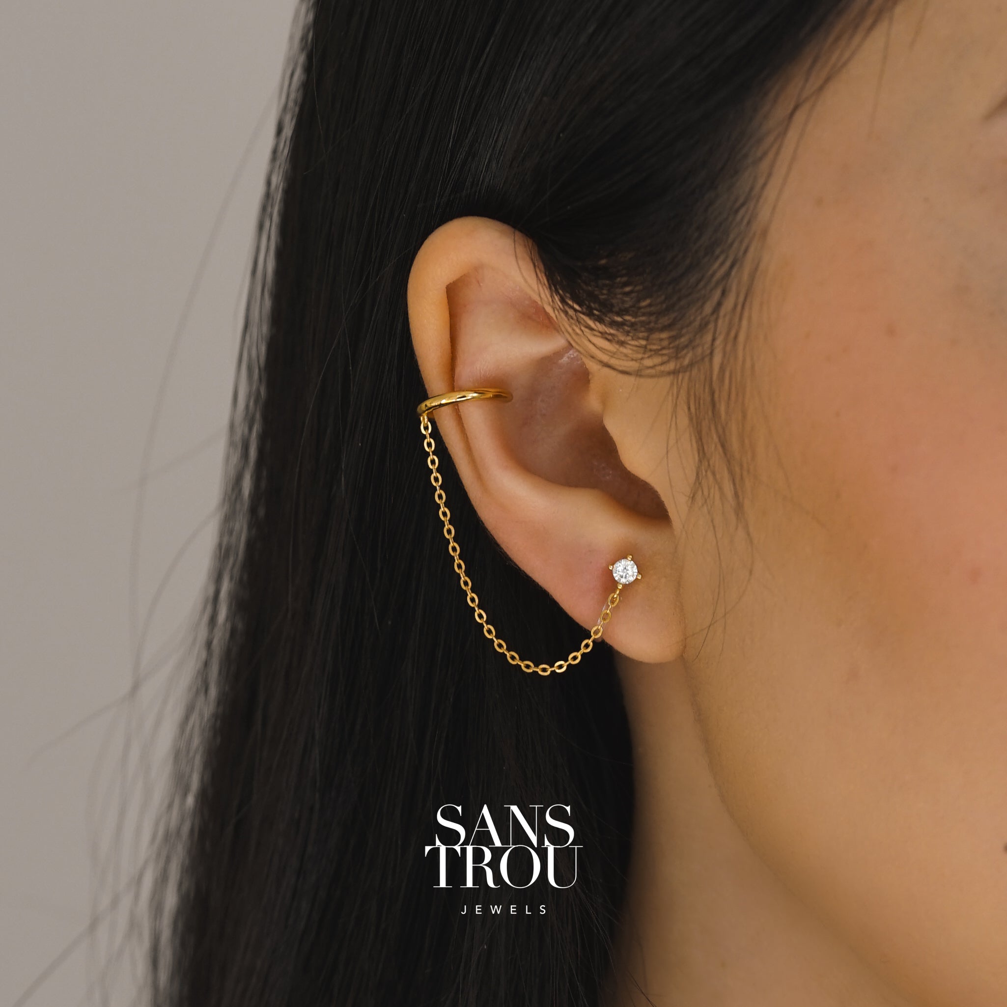 Codi Clip-On Cuff Earring with Chain