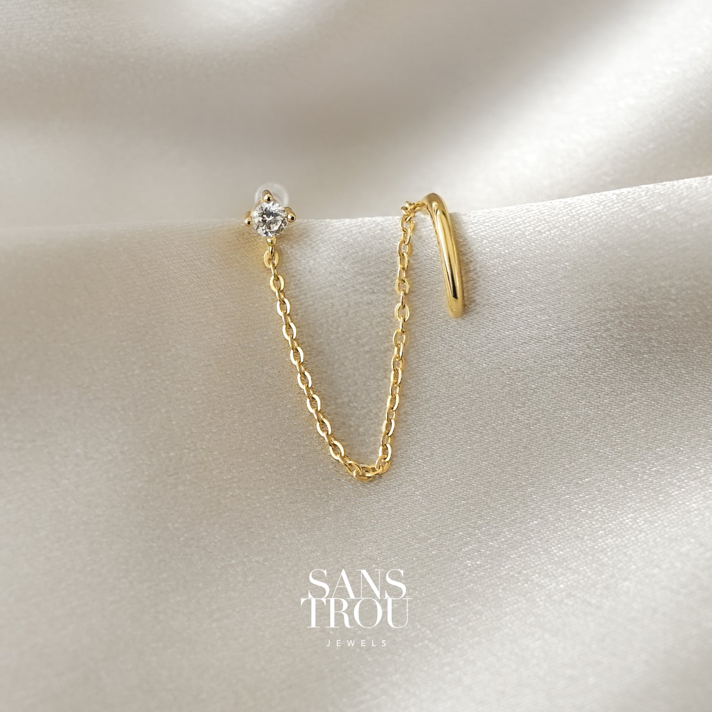 Codi Clip-On Cuff Earring with Chain