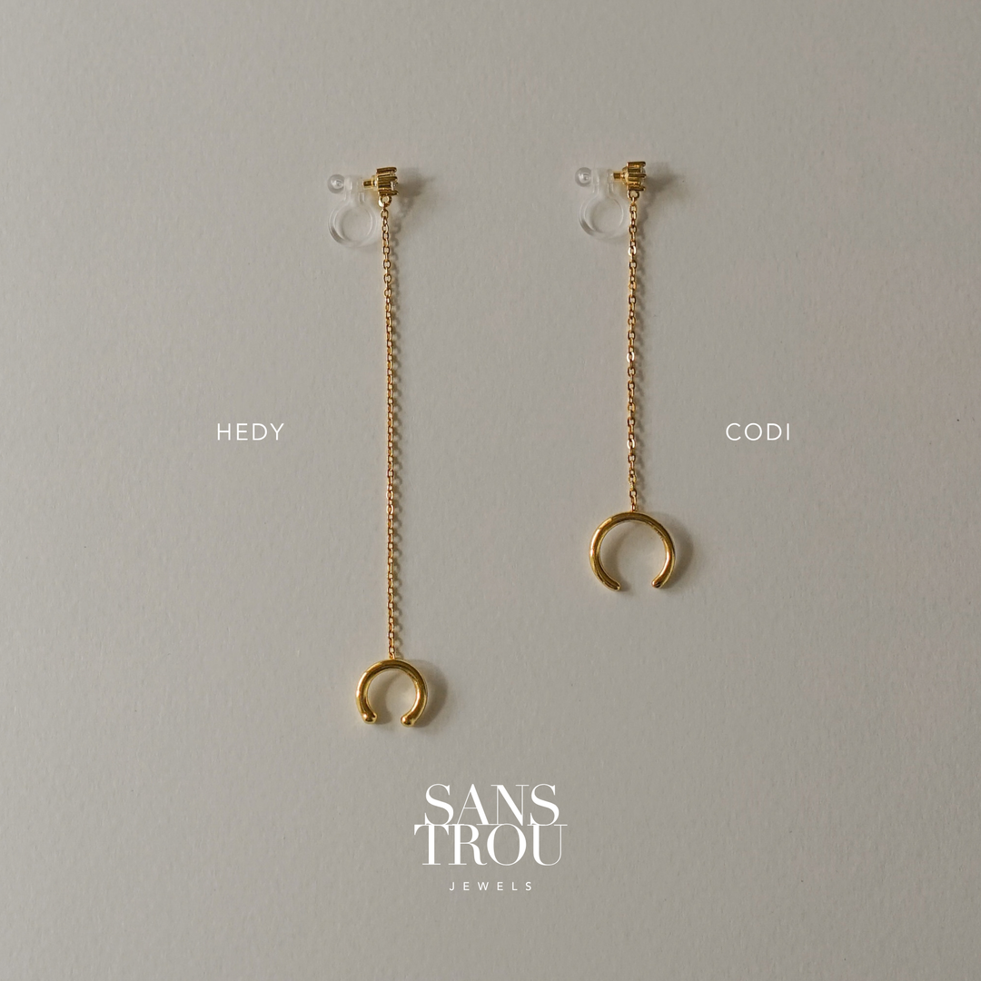 Hedy Clip-On Cuff Earring with Chain - Classic Clip (L)