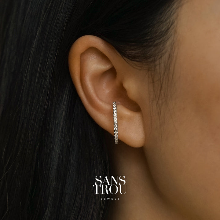 Cosima Pavé Lobe Ear Cuff - Silver