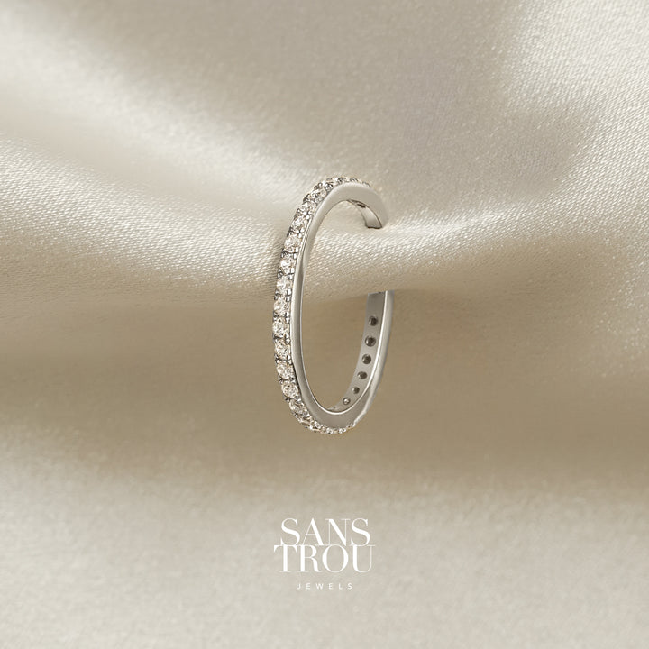Cosima Pavé Lobe Ear Cuff - Silver