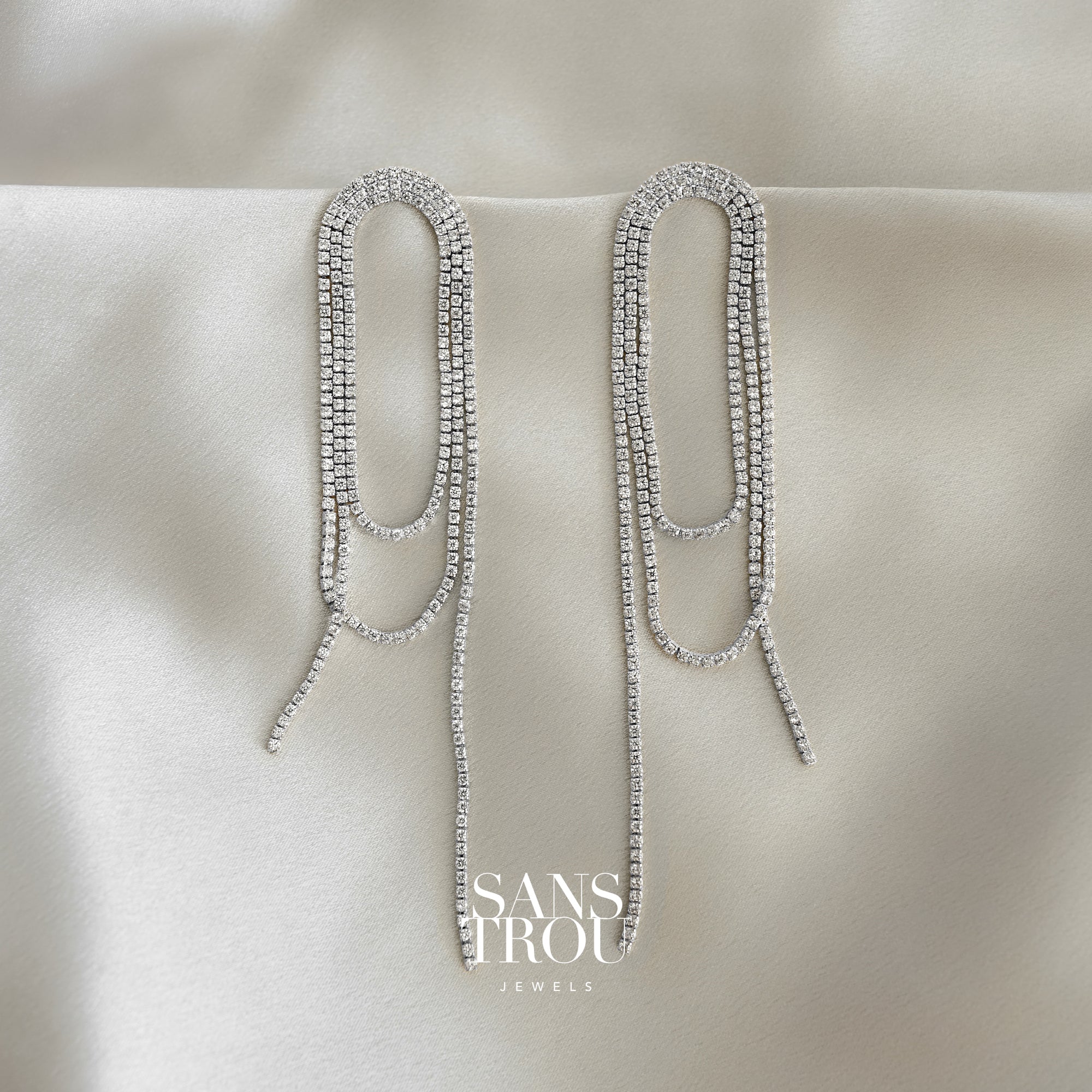 Dahlia Clip-On Earrings Silver - Spring Clip