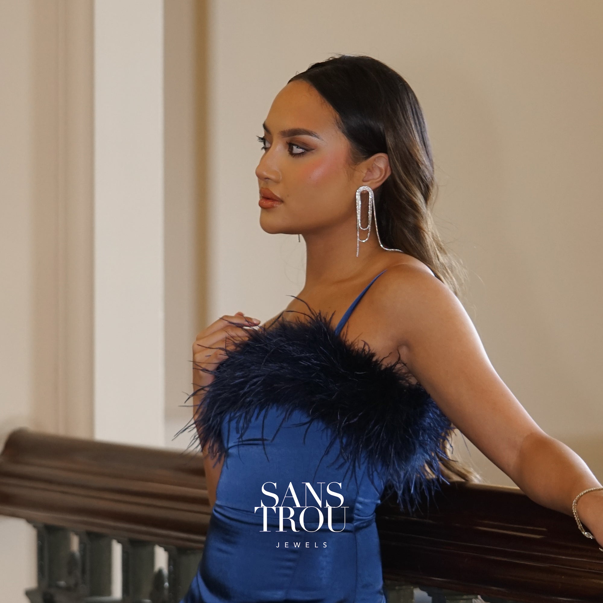 Dahlia Clip-On Earrings Silver - Spring Clip