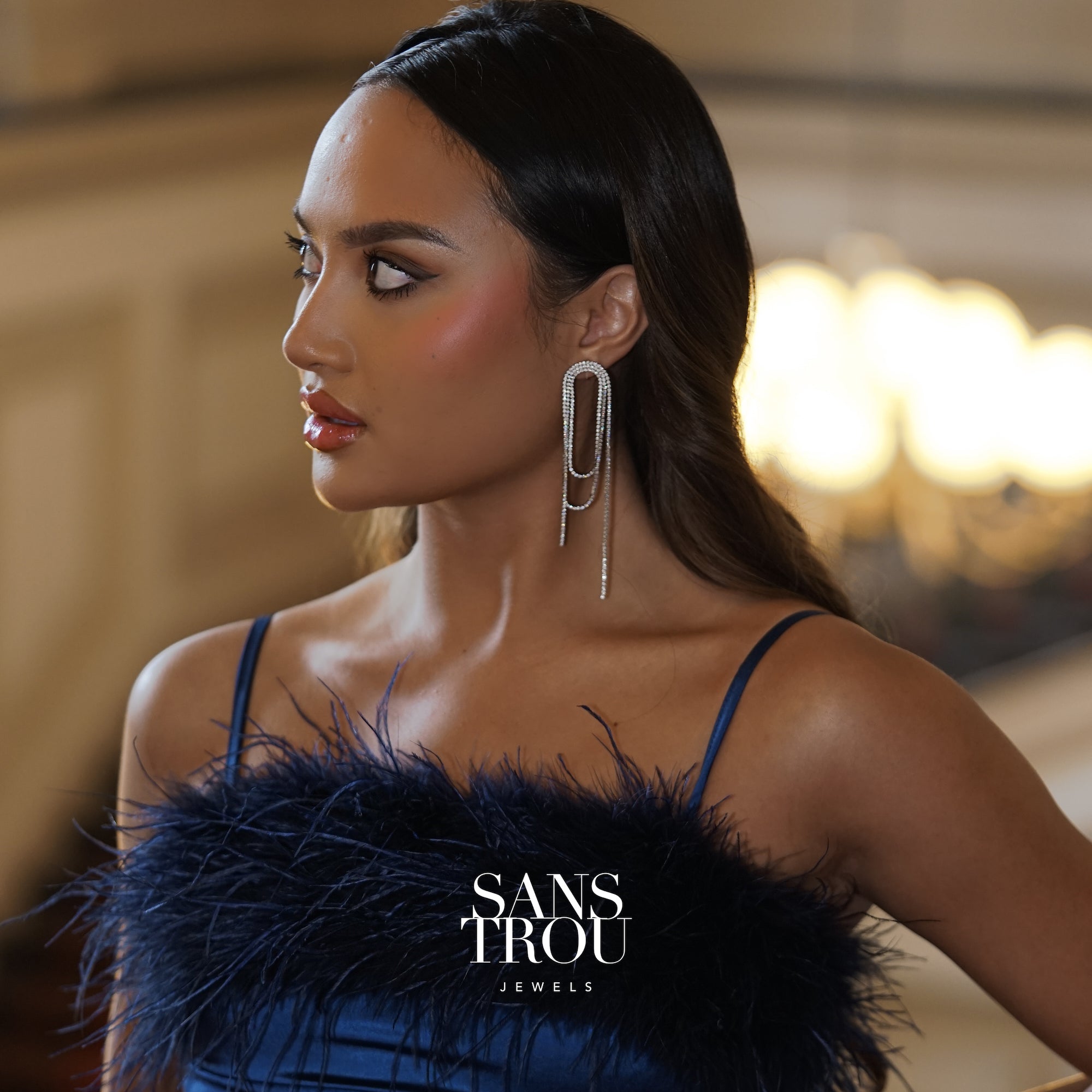 Dahlia Clip-On Earrings Silver - Spring Clip