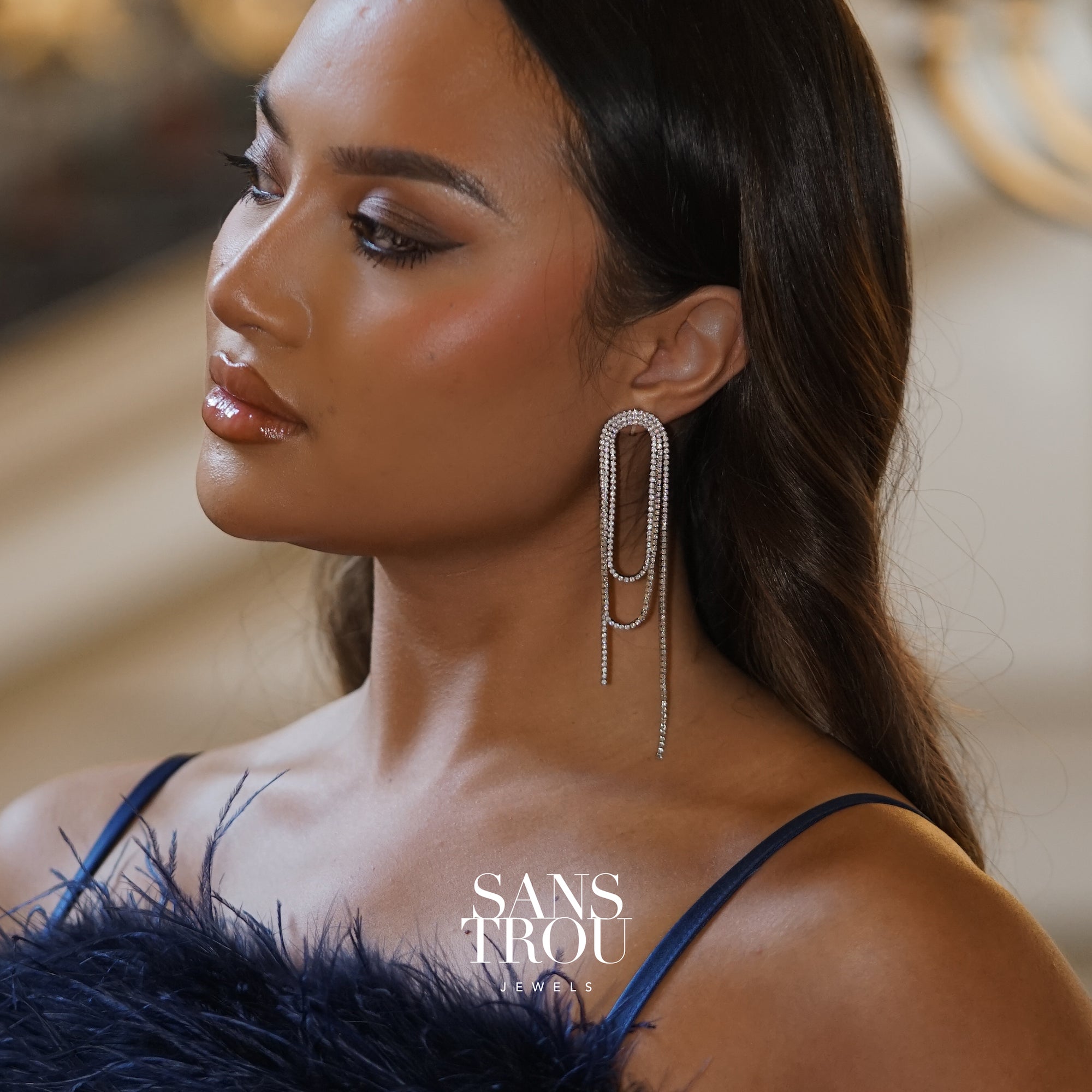 Dahlia Clip-On Earrings Silver - Spring Clip