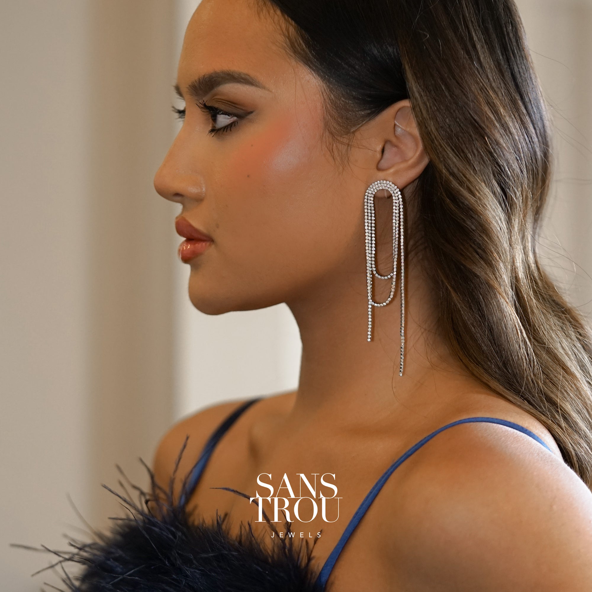 Dahlia Clip-On Earrings Silver - Spring Clip