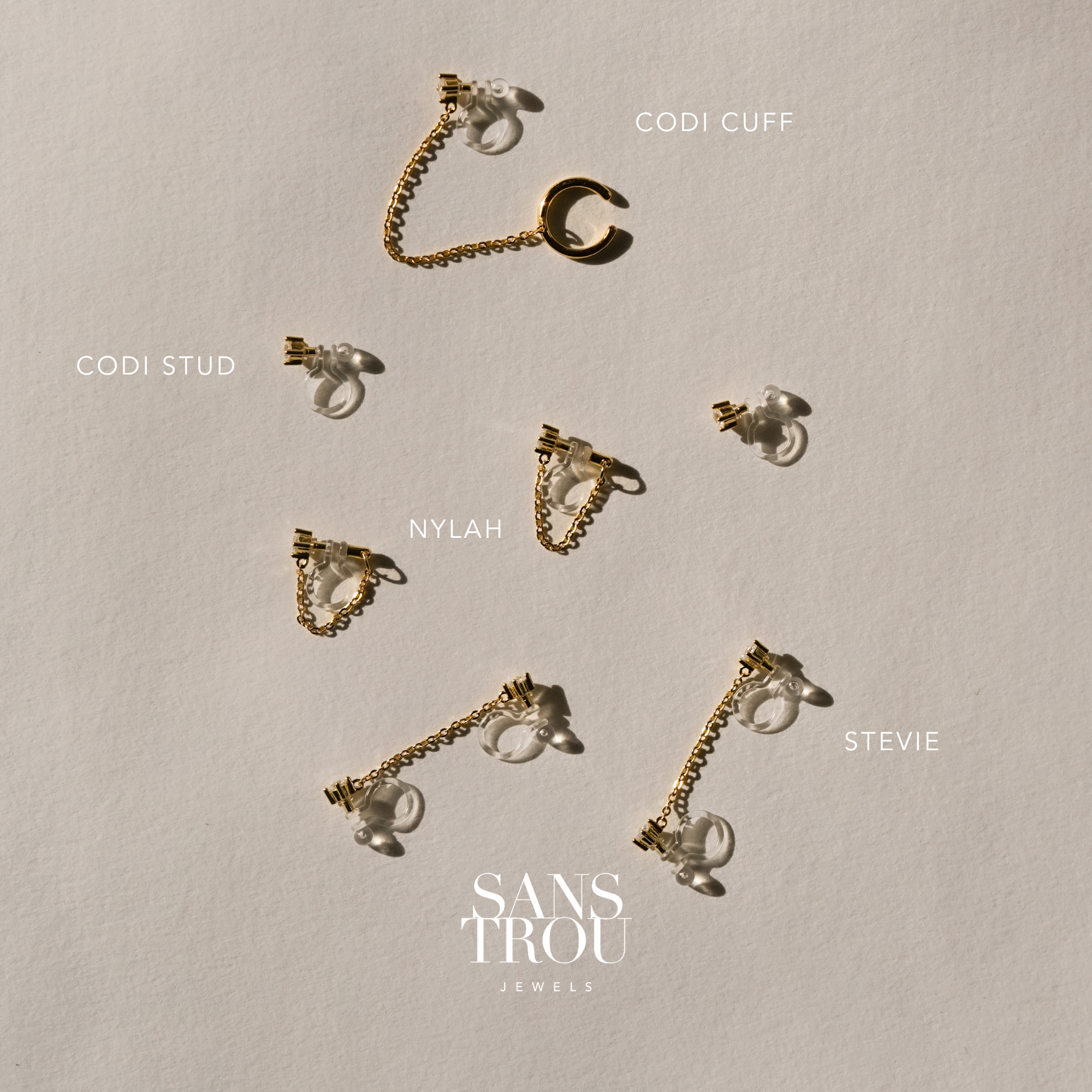 Codi Clip-On Cuff Earring with Chain