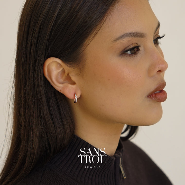 Florie Clip-On Huggie Earrings - Rose Gold