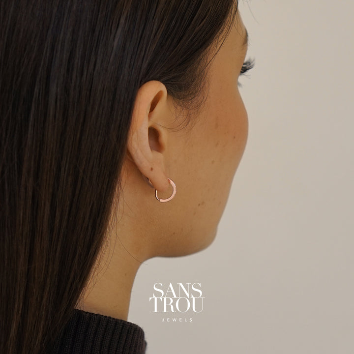 Florie Clip-On Huggie Earrings - Rose Gold