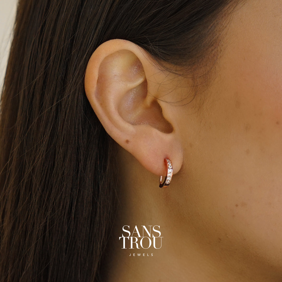 Florie Clip-On Huggie Earrings - Rose Gold