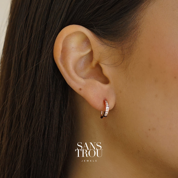 Florie Clip-On Huggie Earrings - Rose Gold