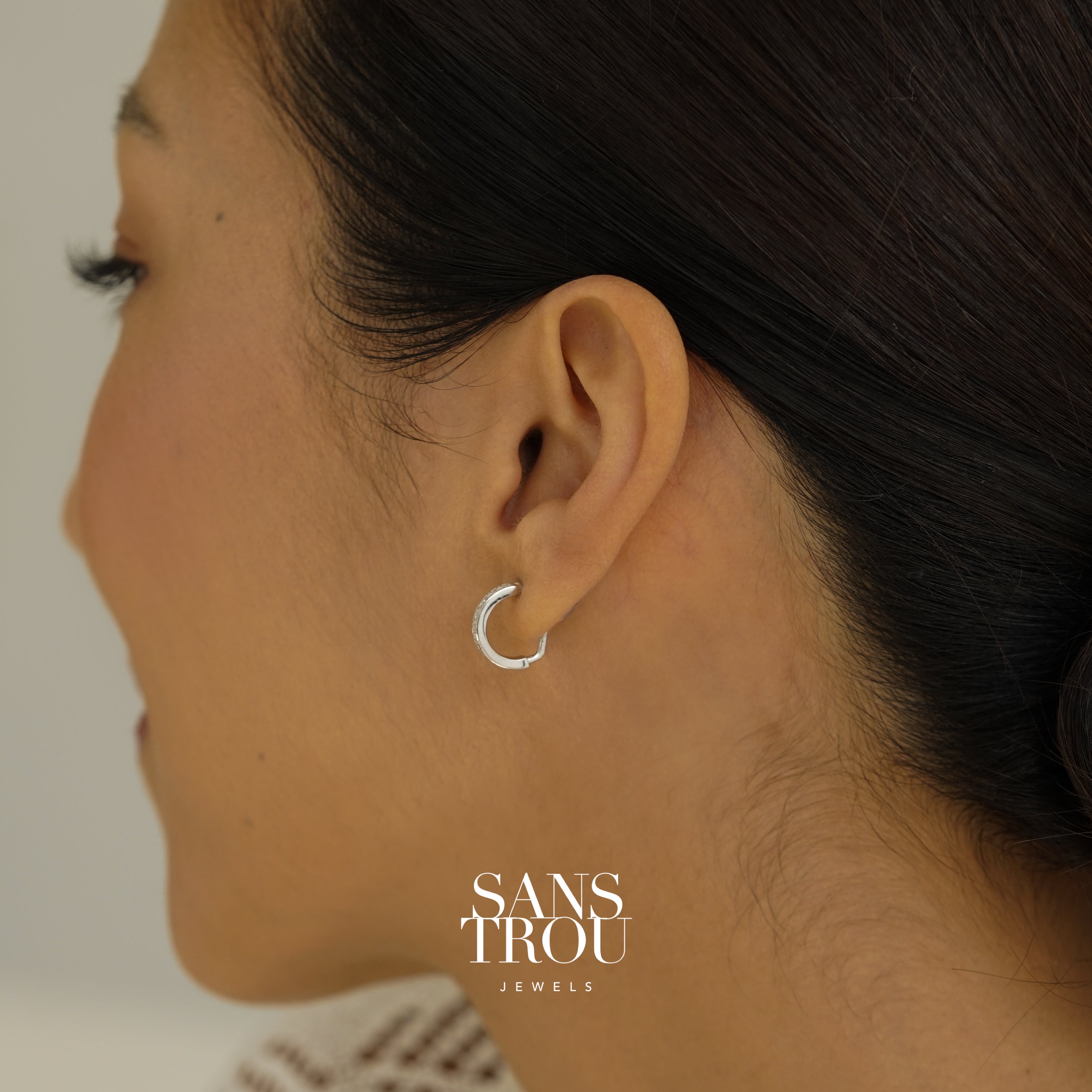 Florie Clip-On Huggie Earrings - Silver