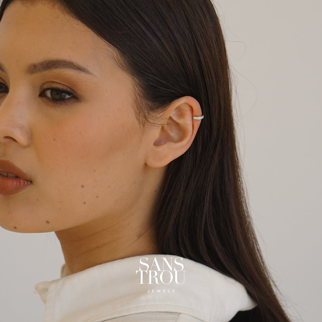 Florie Helix Ear Cuff - Silver