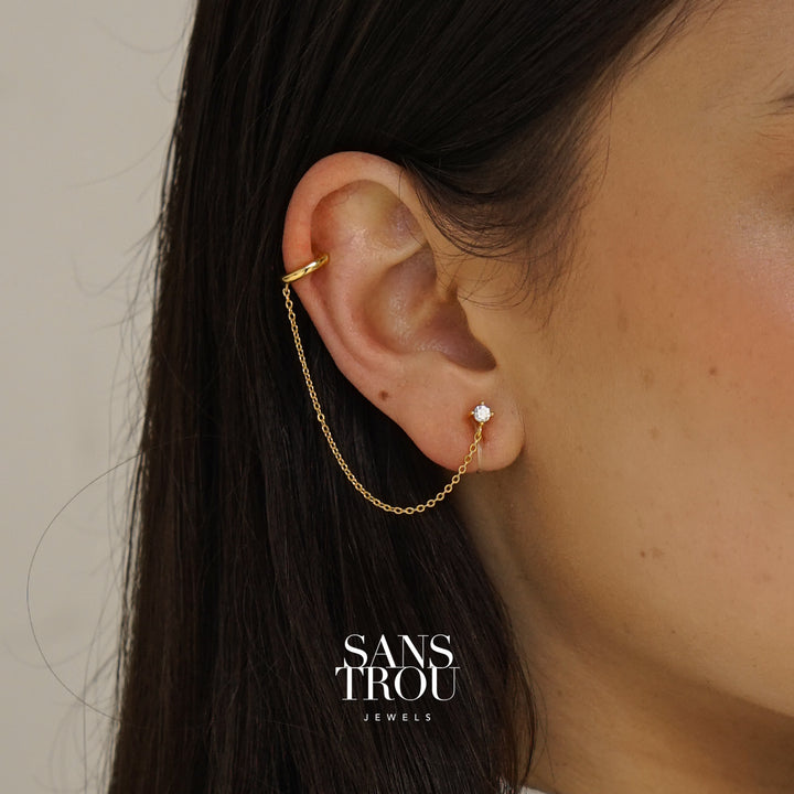 Hedy Clip-On Cuff Earring with Chain - Classic Clip (L)