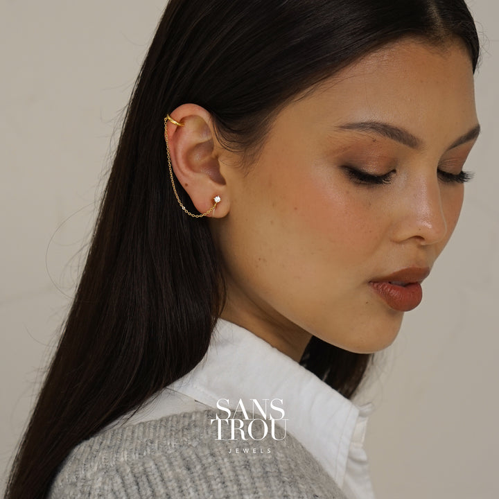 Hedy Clip-On Cuff Earring with Chain - Classic Clip (L)