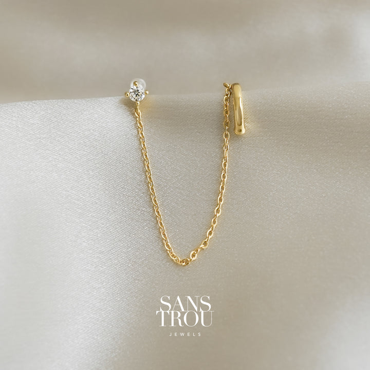 Hedy Clip-On Cuff Earring with Chain - Classic Clip (L)