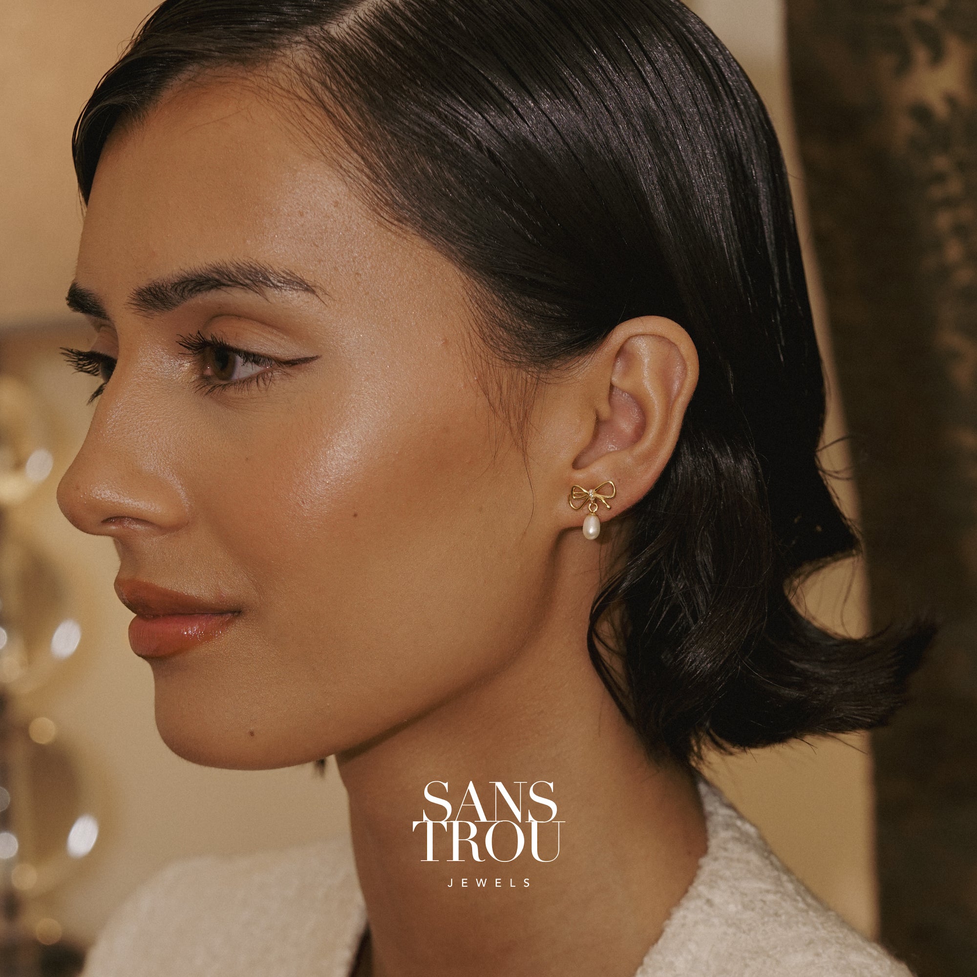 Imogen Pearl Bow Clip-On Earrings