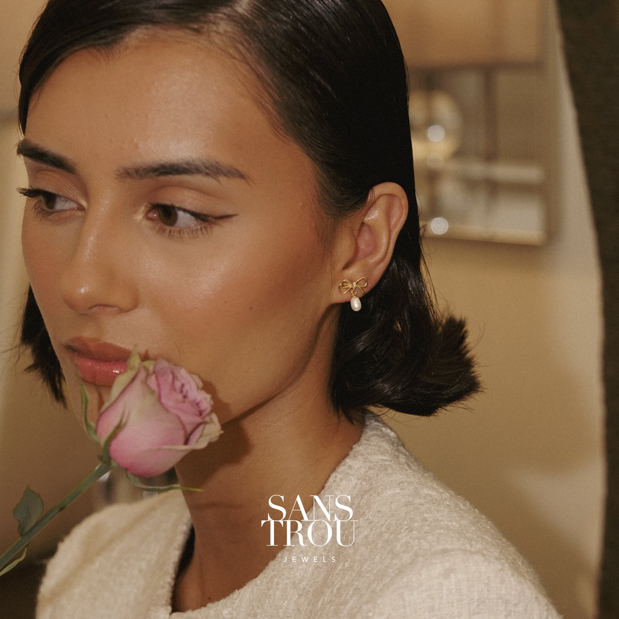 Imogen Pearl Bow Clip-On Earrings