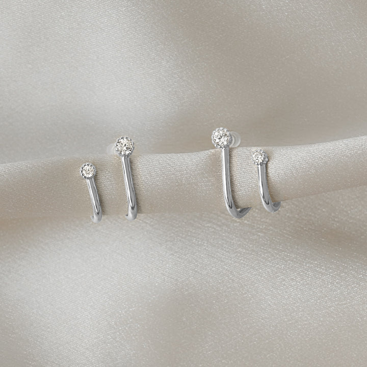 Inara Clip-On Huggie Earrings - Silver - Classic Clip (L)
