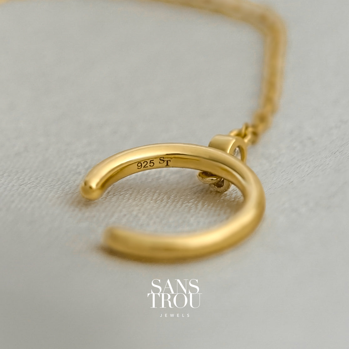 Jaida Clip-On Cuff Earring with Chain