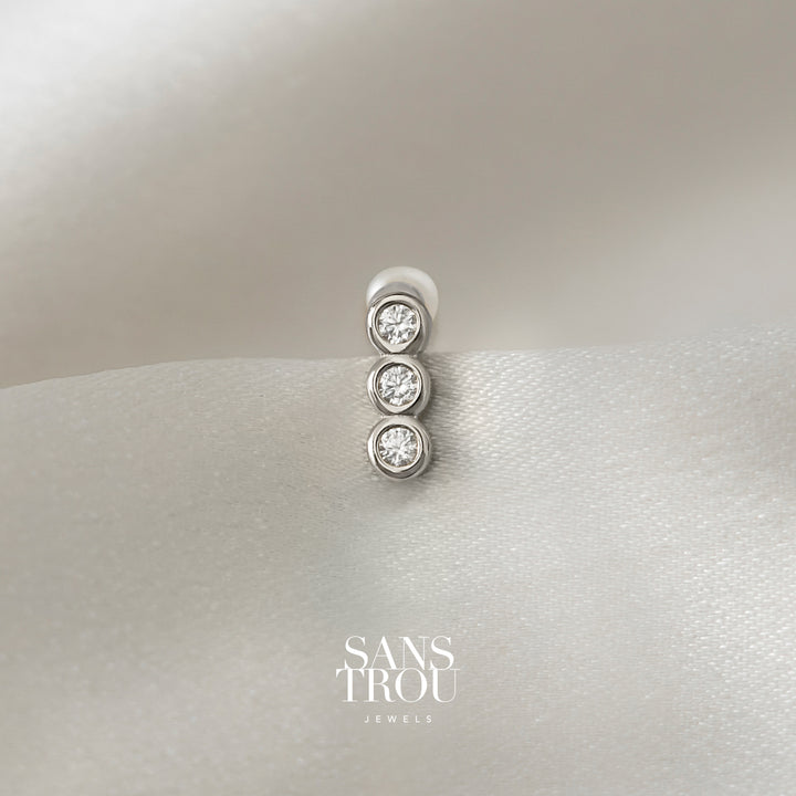 Jaida Clip-On Stud Earrings - Silver