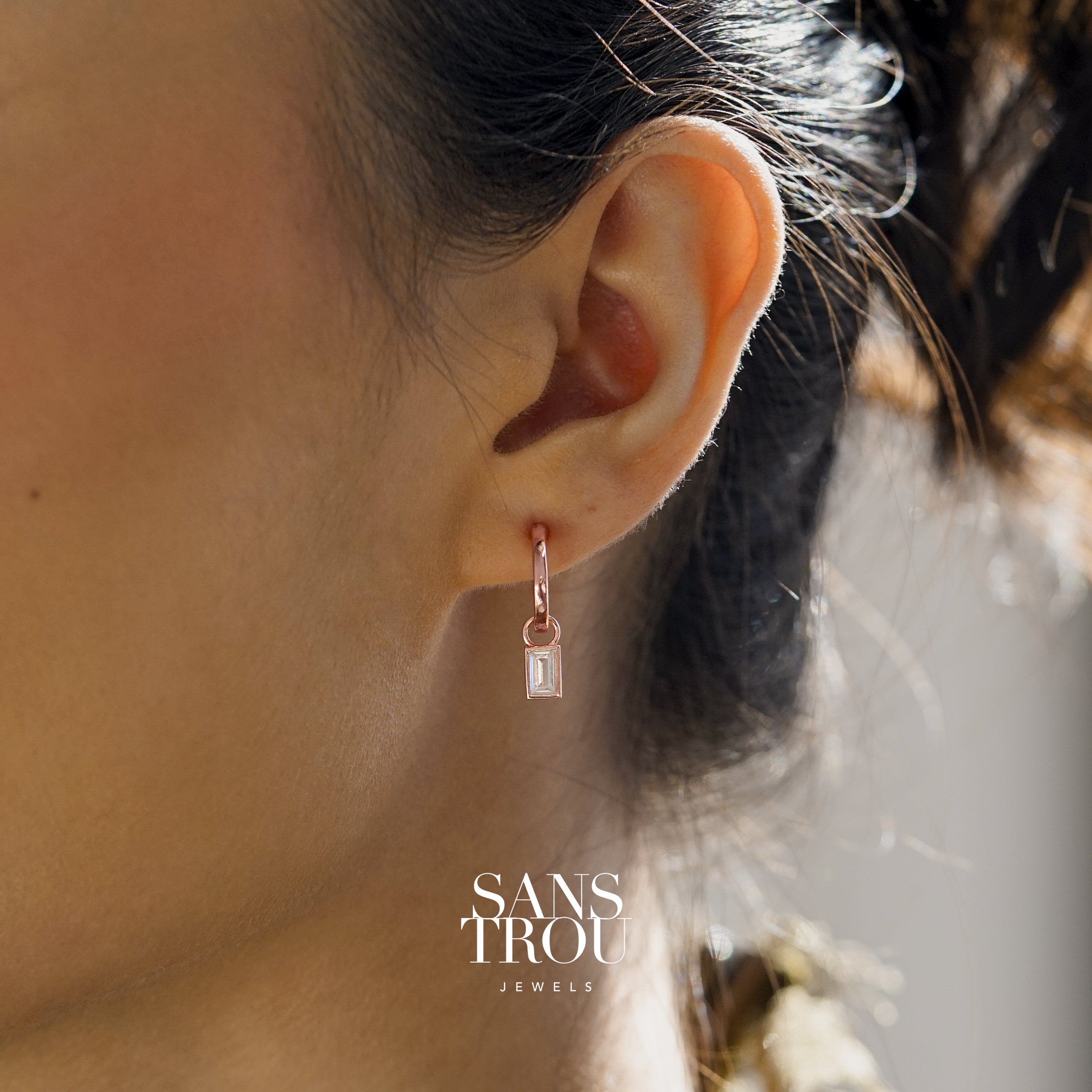 Ambre Hoop Charm - Rose Gold - Single