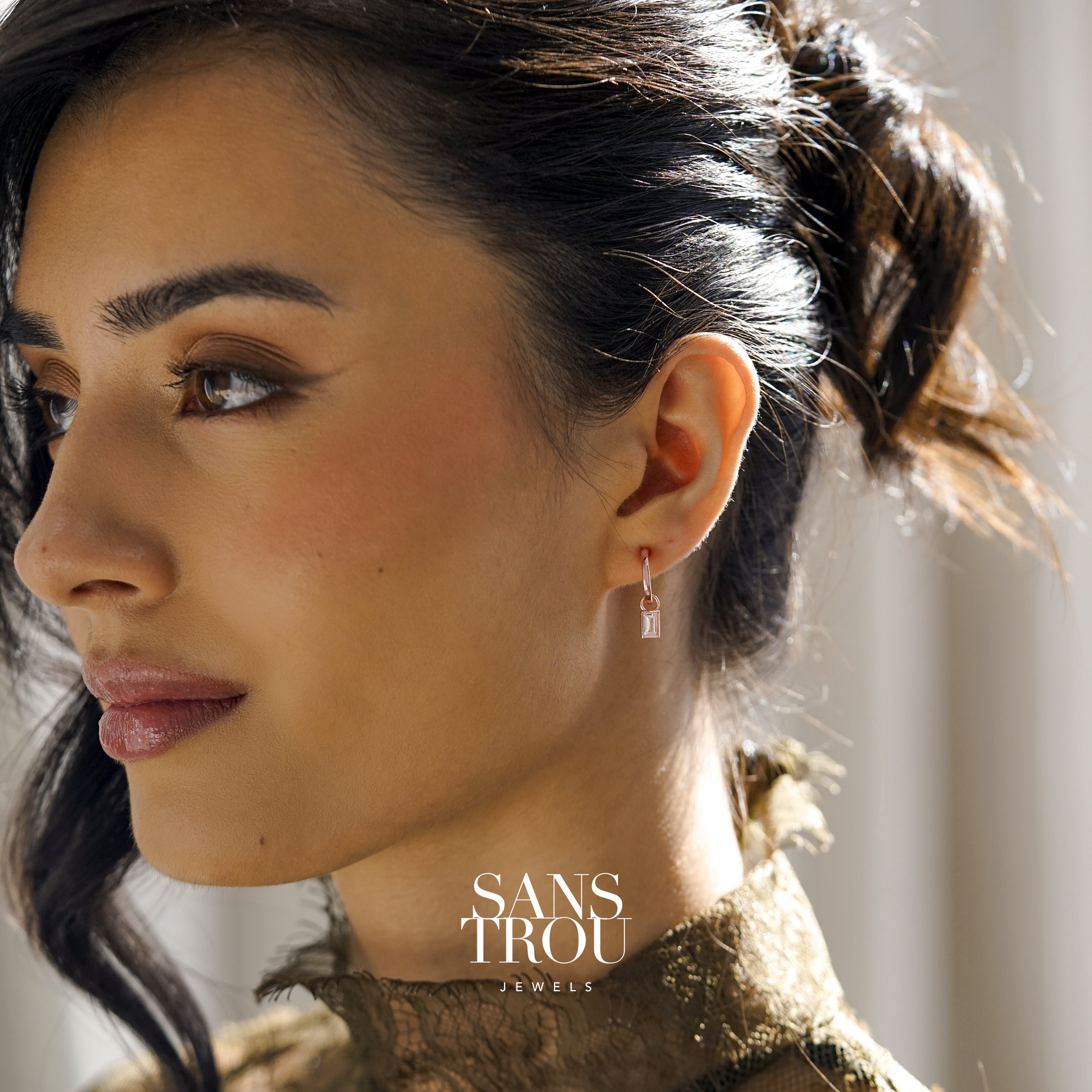 Ambre Hoop Charm - Rose Gold - Single