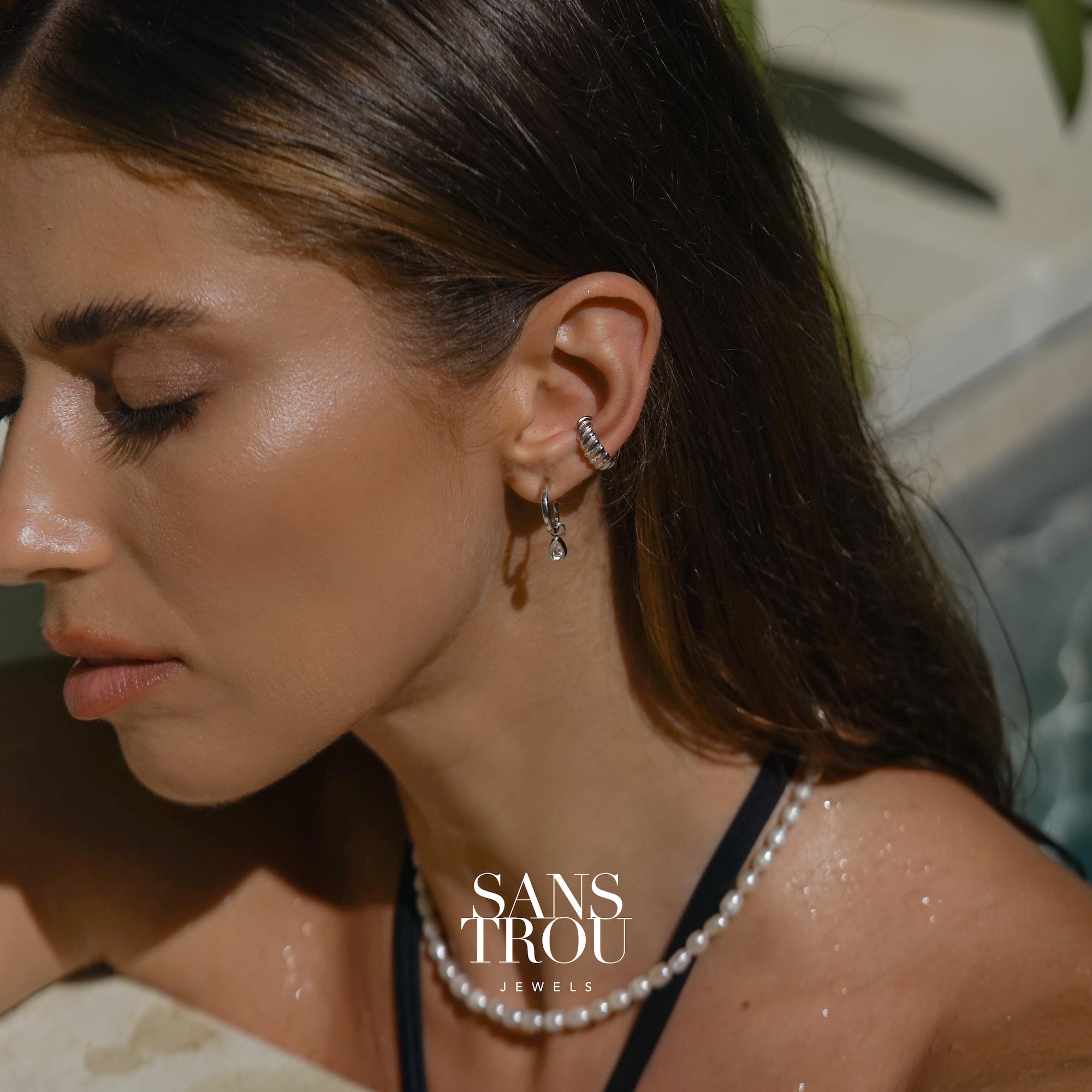 Kaia Clip-On Huggie Earrings - Silver