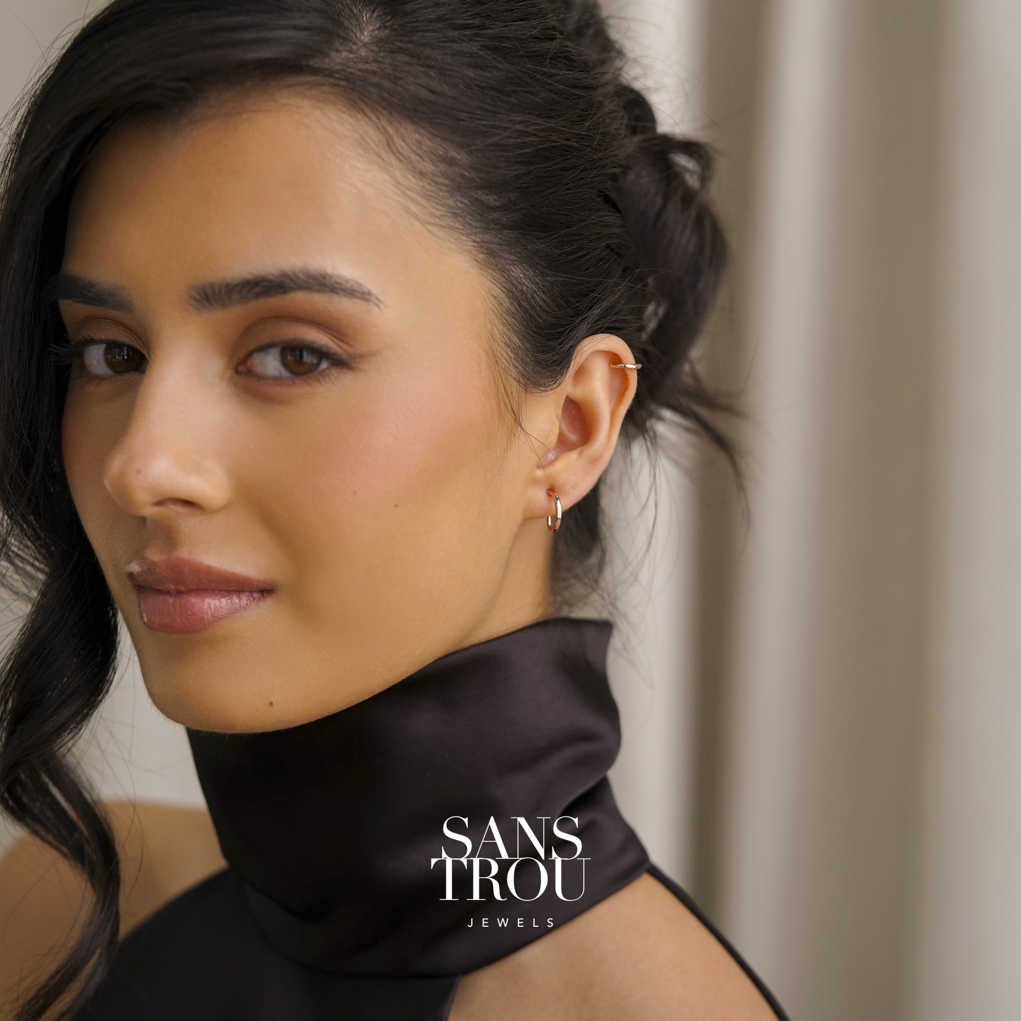 Kaia Clip-On Huggie Earrings - Rose Gold