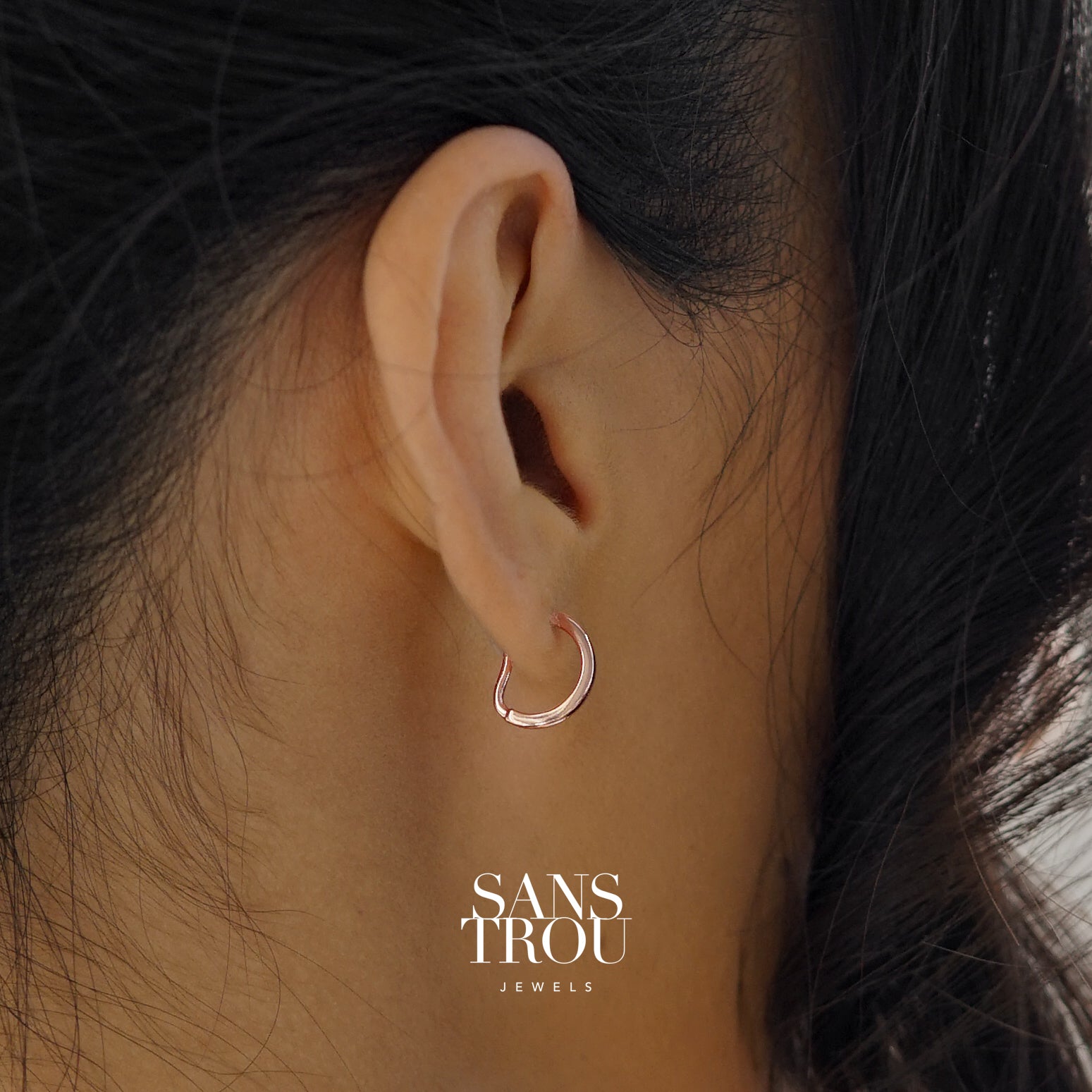 Kaia Clip-On Huggie Earrings - Rose Gold