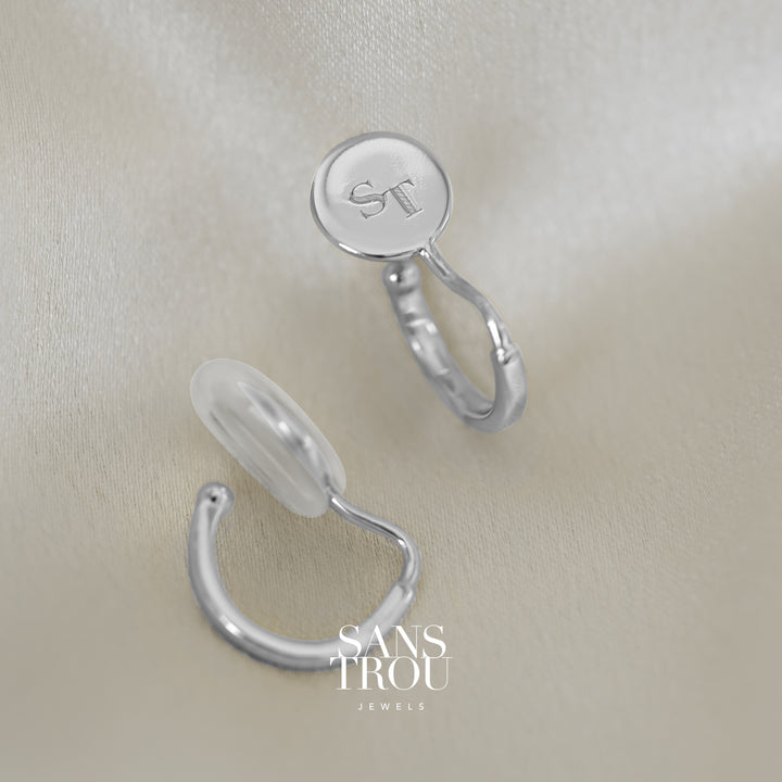 Kaia Clip-On Huggie Earrings - Silver